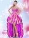 Graceful High Low Multi-color Prom Party Dress Sweetheart Sleeveless Lace Up