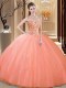 Fashion Sleeveless Lace Up Floor Length Embroidery Ball Gown Prom Dress