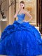 Dramatic Royal Blue Sleeveless Beading and Ruffles Lace Up Sweet 16 Dresses Dramatic Royal Blue Sleeveless Beading and Ruffles Lace Up Sweet 16 Dresses