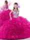 High-neck Sleeveless Taffeta Quinceanera Dress Ruffles and Pick Ups Court Train Zipper