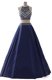 Scoop Sleeveless Chiffon Prom Gown Beading Zipper
