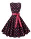 Eye-catching Red And Black Scoop Zipper Sashes ribbons and Pattern Prom Dresses Sleeveless
