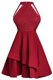 Designer Wine Red High-neck Zipper Ruffled Layers Dress for Prom Sleeveless