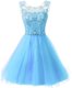 Stunning Scoop Sleeveless Chiffon Prom Party Dress Beading Zipper