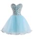 Top Selling Baby Blue Sweetheart Lace Up Beading Sleeveless