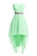 Green Sleeveless High Low Belt Lace Up Prom Gown