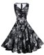 Clearance Black Sleeveless Sashes ribbons and Pattern Knee Length Prom Dresses