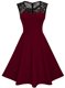 Best Selling Scoop Satin Sleeveless Knee Length Dress for Prom and Lace