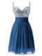 Sleeveless Zipper Knee Length Beading Homecoming Dress