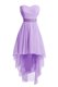 Nice Lavender Organza Lace Up Prom Dress Sleeveless High Low Belt