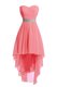 Graceful Watermelon Red Sleeveless Organza Lace Up Prom Dresses for Prom and Party