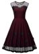 Custom Made Burgundy Side Zipper Scoop Embroidery Prom Party Dress Organza Sleeveless