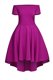 Inexpensive Ruching Prom Evening Gown Fuchsia Side Zipper Short Sleeves Tea Length