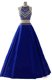 Traditional Scoop Royal Blue Sleeveless Beading Floor Length Homecoming Dress