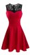 Red Dress for Prom Prom and Party and For with Lace Scoop Sleeveless Zipper