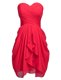 Fine Coral Red Sweetheart Neckline Ruching Homecoming Dress Sleeveless Lace Up