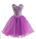 Artistic Sweetheart Sleeveless Lace Up Dress for Prom Lilac Organza