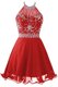 Modest Halter Top Sleeveless Zipper Prom Evening Gown Red Organza