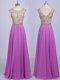 Decent Scoop Lilac Sleeveless Floor Length Beading Zipper Prom Gown