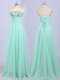 Sumptuous Floor Length Apple Green Prom Party Dress Chiffon Sleeveless Beading