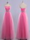 High Quality Sweetheart Sleeveless Lace Up Prom Evening Gown Rose Pink Tulle