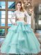 Scoop Long Sleeves Beading and Lace and Ruffled Layers Zipper 15 Quinceanera Dress