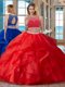 Scoop Sleeveless Organza Quinceanera Dress Beading Zipper