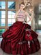 Admirable Scoop Wine Red Backless Ball Gown Prom Dress Beading and Appliques and Pick Ups Sleeveless Floor Length