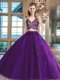 Top Selling Tulle Sleeveless Floor Length Ball Gown Prom Dress and Lace and Appliques
