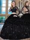 Customized Scoop Long Sleeves Taffeta 15 Quinceanera Dress Embroidery Backless