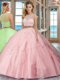Fantastic Scoop Sleeveless Zipper Floor Length Beading and Ruffles Sweet 16 Dresses
