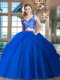 Sleeveless Zipper Floor Length Lace and Ruffled Layers Quinceanera Gowns