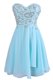Sleeveless Criss Cross Knee Length Embroidery Dress for Prom