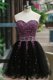 Modern Sleeveless Knee Length Beading Lace Up Evening Dress with Black