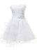 Dramatic Ball Gowns Prom Gown White Sweetheart Tulle Sleeveless Knee Length Criss Cross