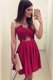 Flirting Wine Red Zipper Scoop Appliques Prom Dress Satin Sleeveless