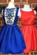 Sweet Knee Length Royal Blue Prom Party Dress Bateau Sleeveless Side Zipper