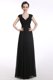 Extravagant Black Zipper Prom Evening Gown Lace Cap Sleeves Floor Length