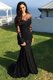 Deluxe Mermaid Scoop Beading and Lace Dress for Prom Black Zipper Long Sleeves Sweep Train