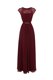 Scoop Burgundy Zipper Beading Cap Sleeves Floor Length