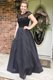 Suitable Scoop Beading Dress for Prom Black Backless Cap Sleeves Floor Length