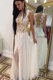 Amazing Chiffon Sleeveless Floor Length Prom Party Dress and Beading and Lace