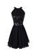 Scoop Black Sleeveless Sequins Knee Length Prom Evening Gown