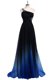 One Shoulder Navy Blue Sleeveless Beading Floor Length Evening Dress