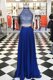 Adorable Royal Blue Prom Dresses Prom and For with Beading High-neck Sleeveless Zipper