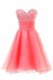 Artistic Watermelon Red Sweetheart Neckline Beading Prom Evening Gown Sleeveless Zipper