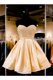 Champagne Lace Up Prom Party Dress Beading Sleeveless Knee Length