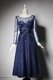 Scoop Tea Length A-line Long Sleeves Navy Blue Homecoming Dress Zipper