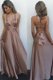 Stylish Pink Sleeveless Floor Length Pleated Criss Cross