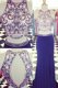 Dazzling Blue Scoop Neckline Beading Sleeveless Backless